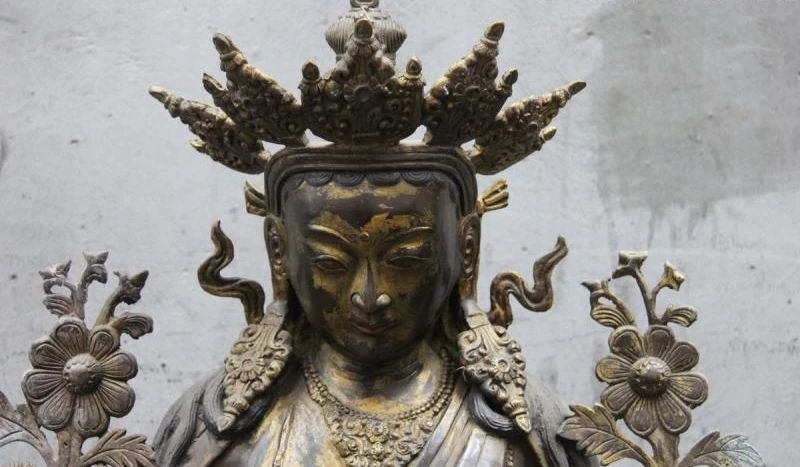 Tibet Old Bronze Copper Green TaRa Goddess Bodhisattva Kwan-Yin Guan Yin Buddha | Дом и сад