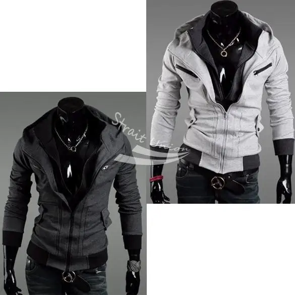 2014 Direct Selling Conventional Regular Solid Zipper Jacket Military New Korean Men Slim Coat Outwear 2 Color 4 Size | Мужская одежда