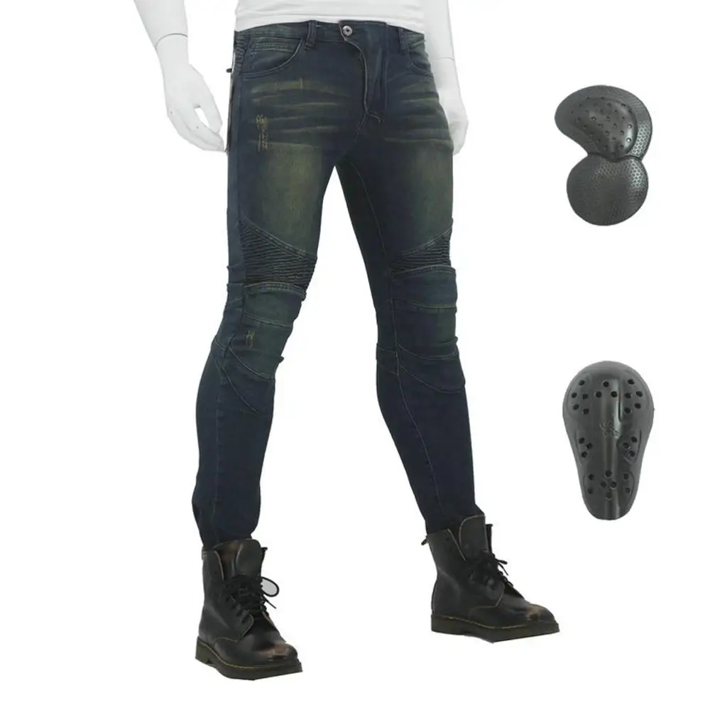 Улучшенные мужские мотоциклетные штаны для верховой езды 2019 джинсы защитные