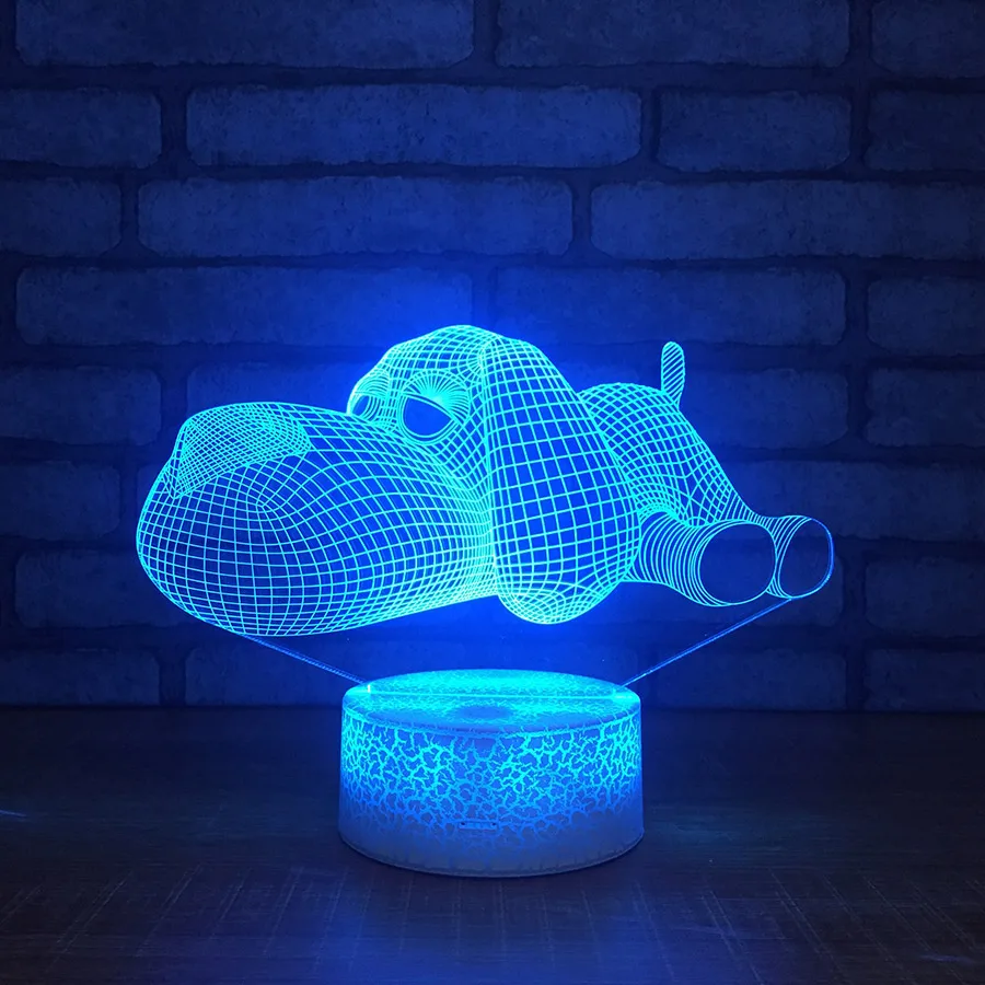 Коростель белое основание собака лампа 3D ночной Светильник Дети Детские игрушки