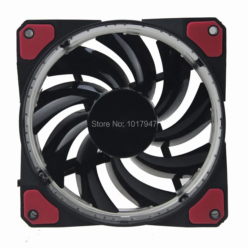 1 шт 4Pin 3Pin 12v 12025 120mm x 25mm 12cm компьютерный ПК красный 32 свет LED Eclipse Вентилятор