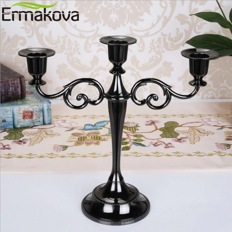 

ERMAKOVA 2 Pcs/ Lot Metal Candelabra Candlestick Candle Holder Stand Candlelight Dinner Wedding Gift Event Wedding Candelabra