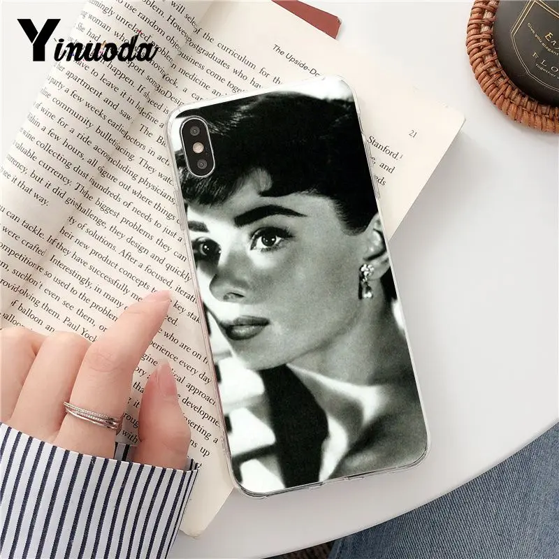 Yinuoda Одри Хепберн Мягкий Силиконовый ТПУ чехол для телефона iPhone 8 7 6 6S Plus X XS MAX 5 5S SE