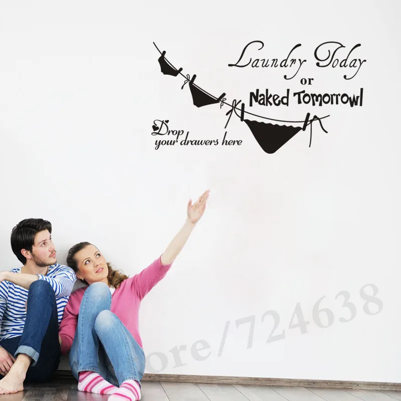 Виниловая наклейка Naked завтра для ванной съемная сделанная на заказ спальни