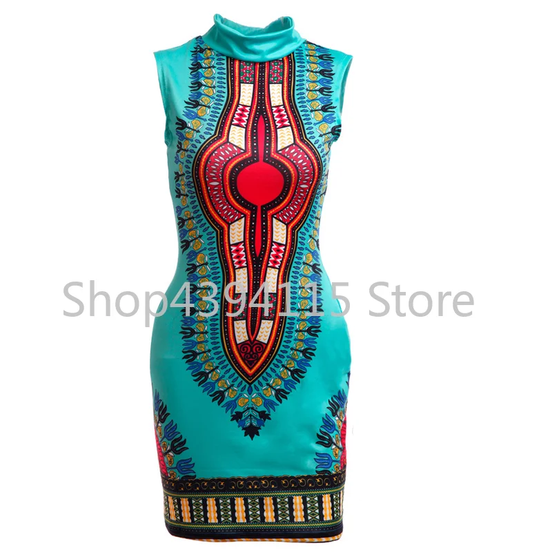 2019 Африканский костюмы Платье Бросился пикантные плотные в народном стиле
