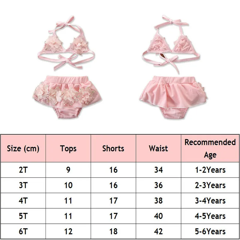 1-6Y Toddle Kid Baby Girl Bandage Flower Tankini Swimwear Swimsuit Bikini Bathing Beachwear Costume Clothes Oufits 2Pcs | Мать и ребенок