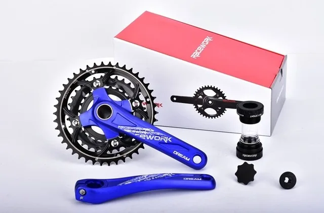 Mtb велосипедная педаль RACEWORK 22-32-44T на CNC 104 BCD велосипедная ручка 170 мм для 27/30 велосипедных скоростных частей - Цвет: Синий