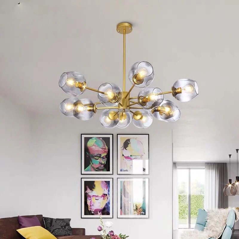 

Modern Creactive Chandelier 6/8/12/16 Heads Branch Molecular Bubble Ball Art Deco Bedroom Droplight