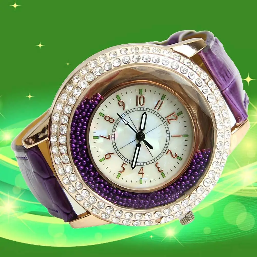 Женские часы с браслетом и кристаллами женские модные кварцевые Круглым