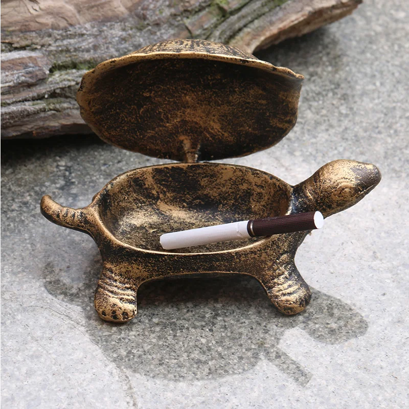 Fun retro turtle modeling pure iron ashtray Creative old home decor | Дом и сад