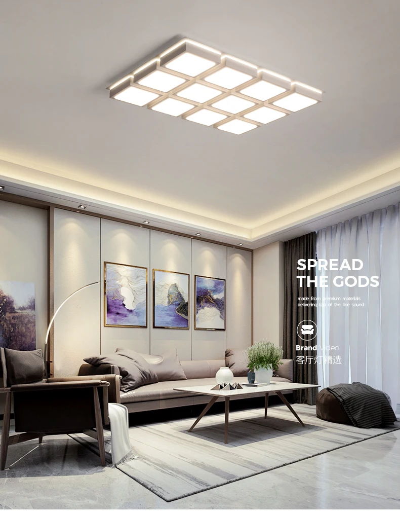 Living room lamp 2018 new simple modern bedroom atmosphere household led ceiling rectangular creative lamps | Лампы и освещение