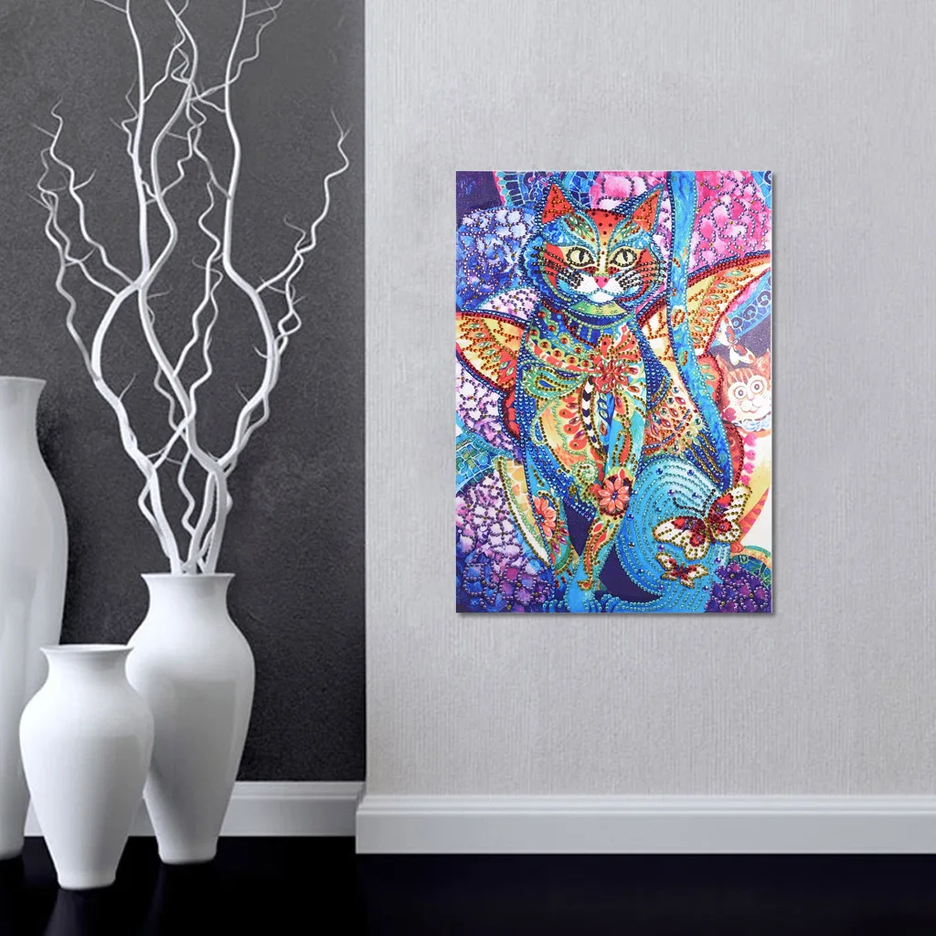 New Special Shaped Diamond Animal Painting Cat Handicraft Needlework 5D Drill DIY Crystal Embroidery of Rhinestones | Дом и сад