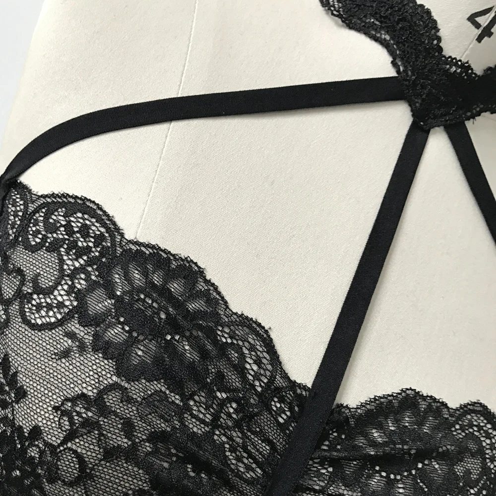 Пикантные Для женщин Дамы Кружево крючком Бюстье bralette бюстгальтер бинты Холтер