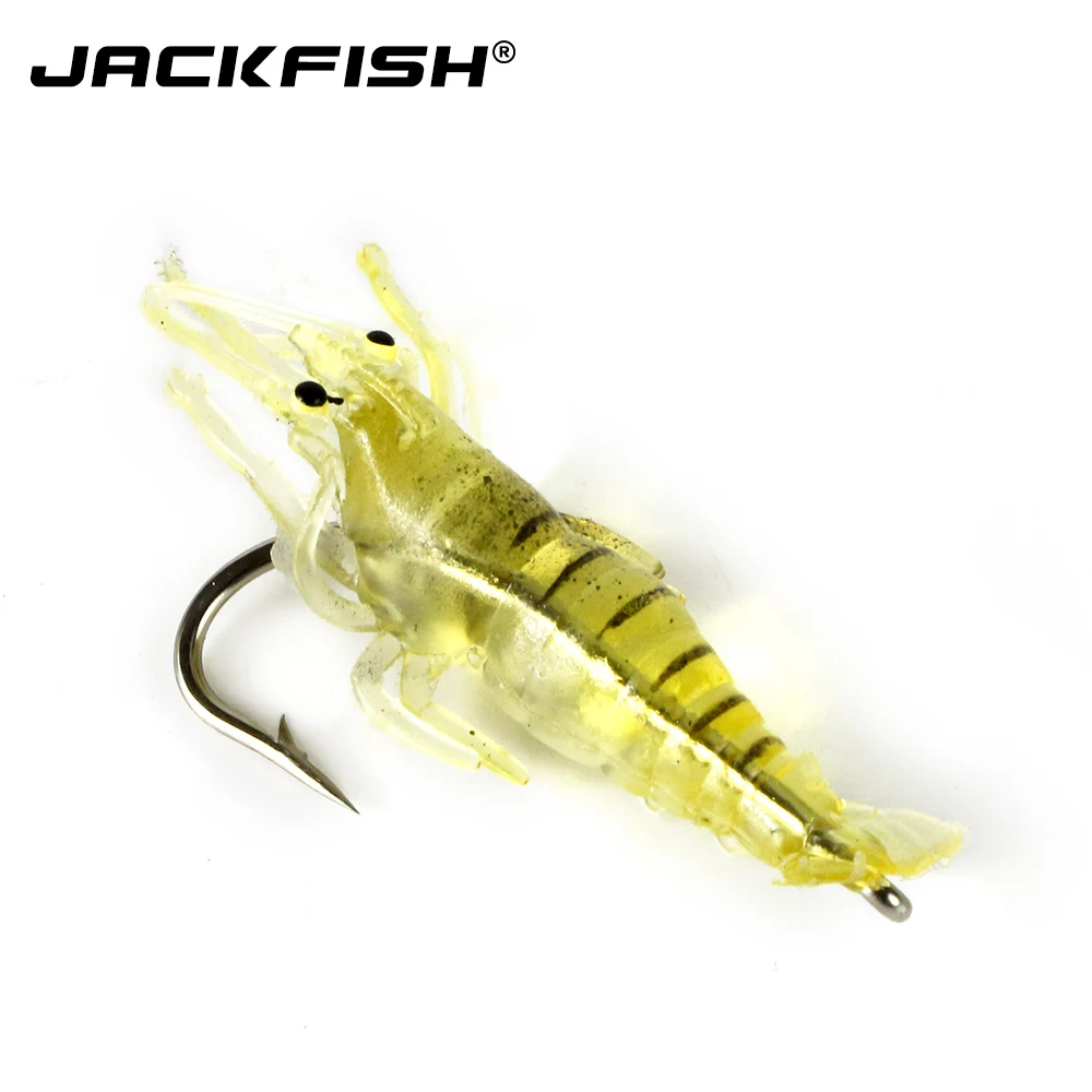 JACKFISH Мягкая приманка креветки с крючком 10 шт./лот мягкие искусственные приманки 4