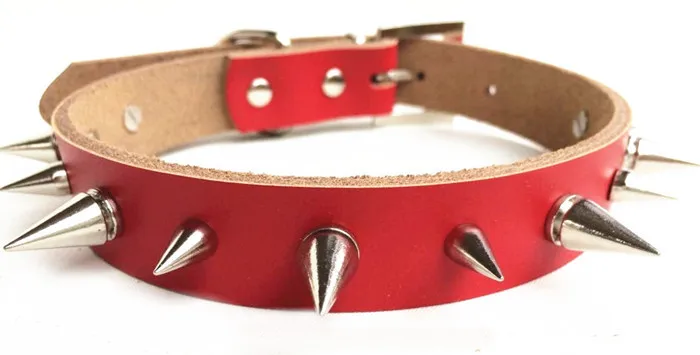 Горячая Распродажа кожаный ошейник Властного Спайк для собаки ошейники