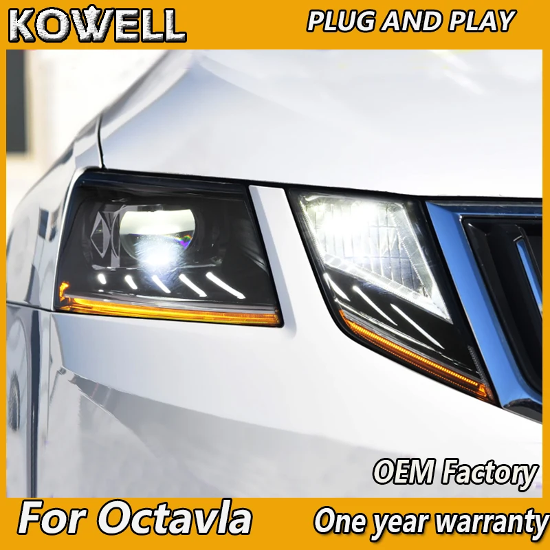 KOWELL стайлинга автомобилей для Skoda Octavia фары Новинка 2018 Все светодиодный задний