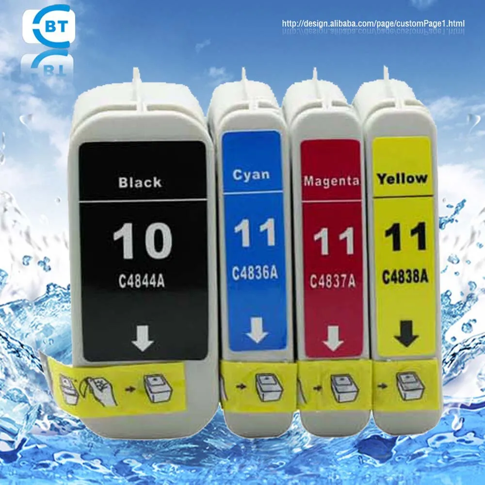 4 шт. совместимый картридж HP10 HP11 C4844A для принтера hp Designjet 100/100 plus/110 plus|ink cartridge|ink