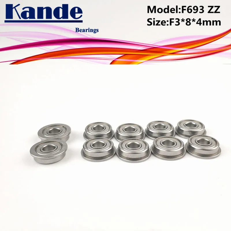 Подшипники Kande F693ZZ 10 шт. ABEC-1 F693 ZZ F693-2Z миниатюрный глубокий шаровой подшипник F3 * 8*4