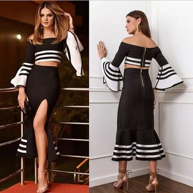 2019 сексуальное платье с длинным рукавом и вырезом лодочкой Элегантный женский