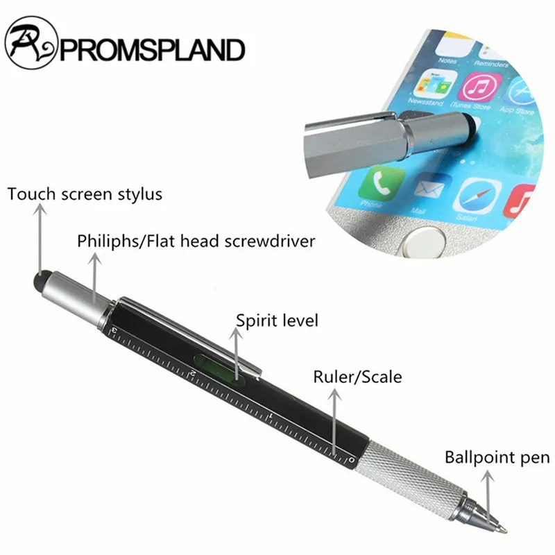 Promspland 1 шт. Карманный 6 в Многофункциональные ручки с Сенсорный экран правитель