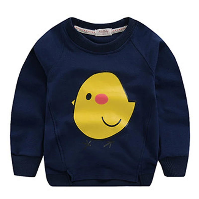 LM 2016 Brand New Весна Лето Дети Футболки 100% Хлопок Cute Duck Печати Длинные Рукава мальчика