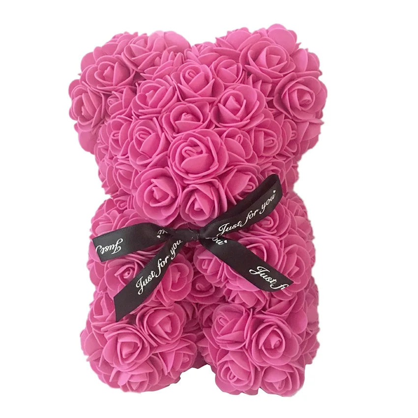 25cm No Box Горячая Распродажа 25 см мыло из пены медведь из роз Teddi медведь Роза цветок искусственный Год Подарки для женщин подарок на день Святого Валентина Рождество - Цвет: 25cm No Box