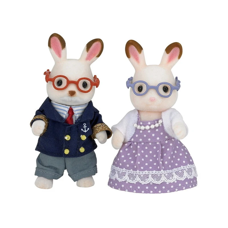 Sylvanian Family пушистый кукольный домик с животными фигура шоколадный кролик дедушка