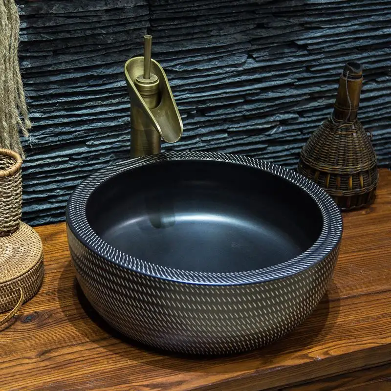 Западная искусственная цветная раковина для ванной комнаты ручная jingdezhen