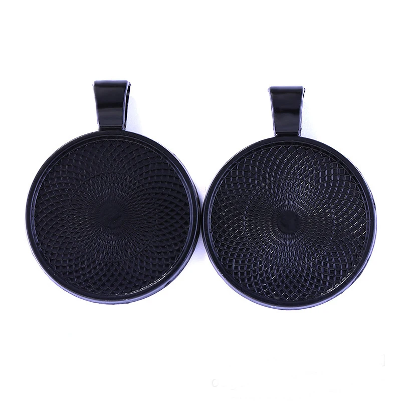 6pcs Pure black 6 шт 25 мм Серебряный кулон лотки Круглый безель-Камея Кабошон основа Установка Подвески - Цвет: 6pcs Pure black