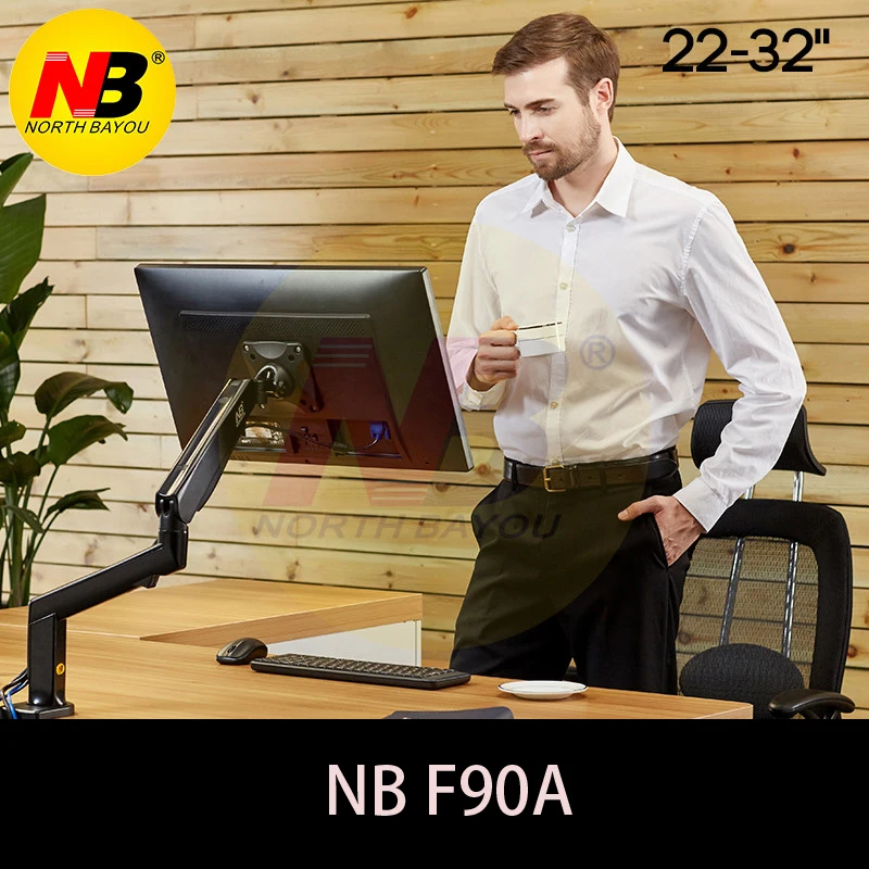 Белый NB F90A полный движения 22-32 дюймов монитор держатель специальное механическое уплотнение с вращением длинные руки светодиодный ЖК-дисплей монитора держателя Поддержка с 2 Порты usb