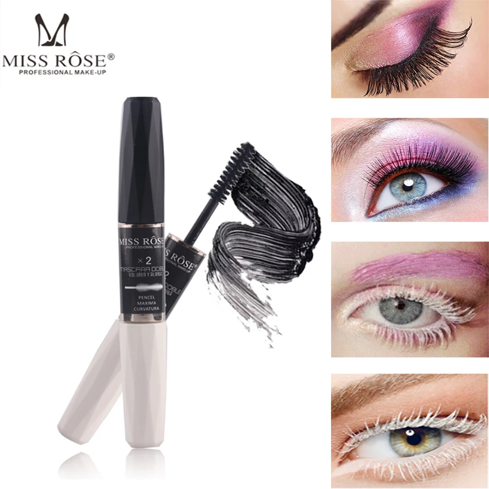 2018 MISS ROSE черные и белые ресницы с двойной головкой быстросохнущая водостойкая 3D
