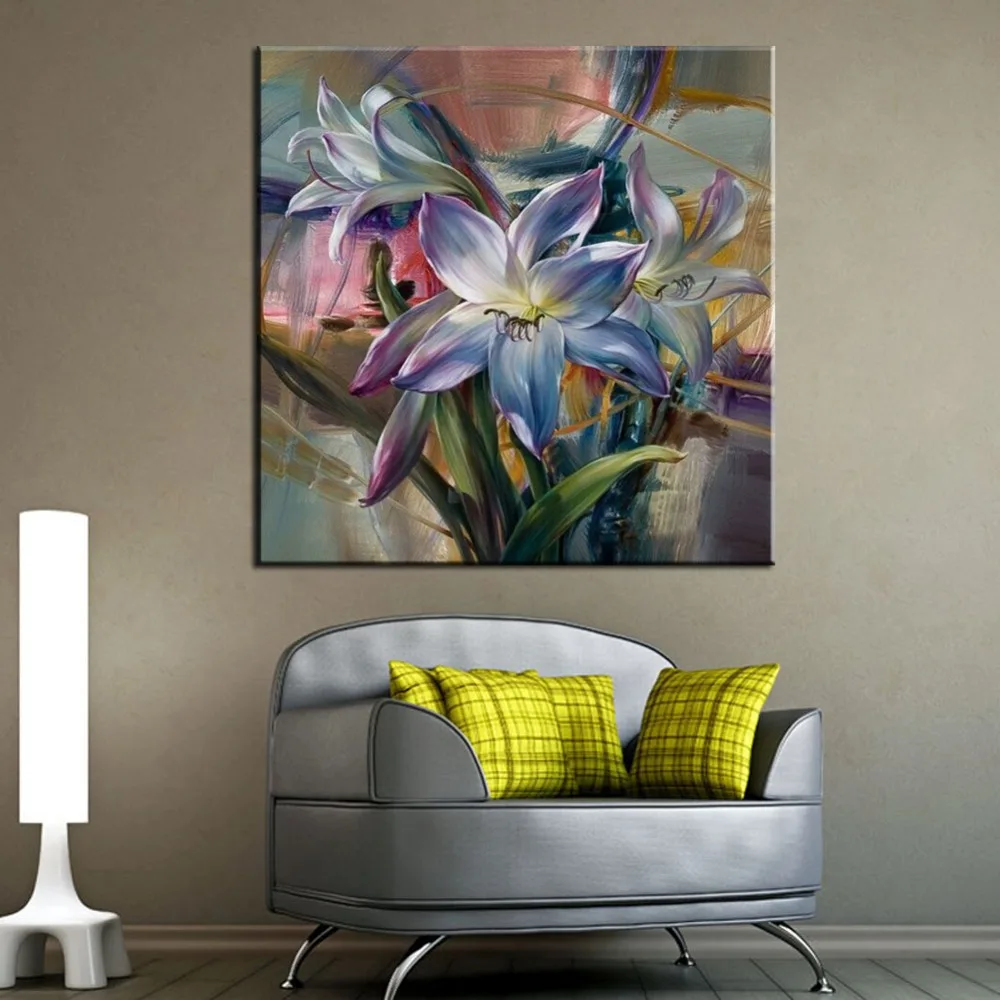 DIY картина маслом по номерам синий цветок лилии холст для живописи Гостиная Wall Art