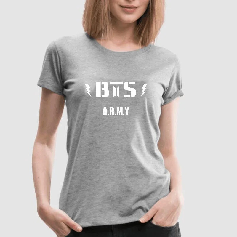 Kpop BTS армейская Футболка женская повседневная с буквенным принтом Jungkook Jimin Suga J-Hope