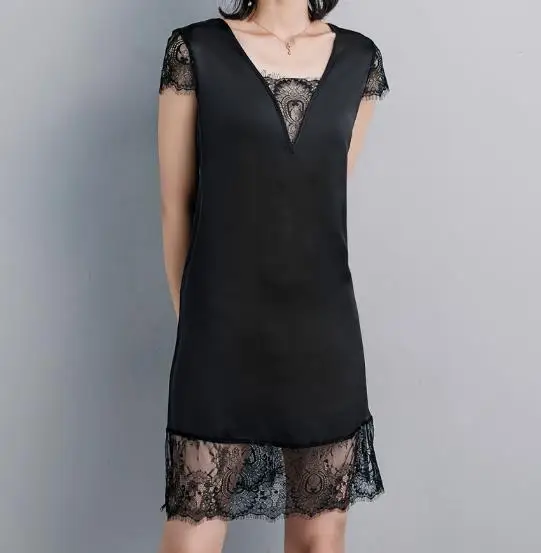 Коллекция весна лето 2019 брендовая Длинная атласная шелковая кофта кружевные