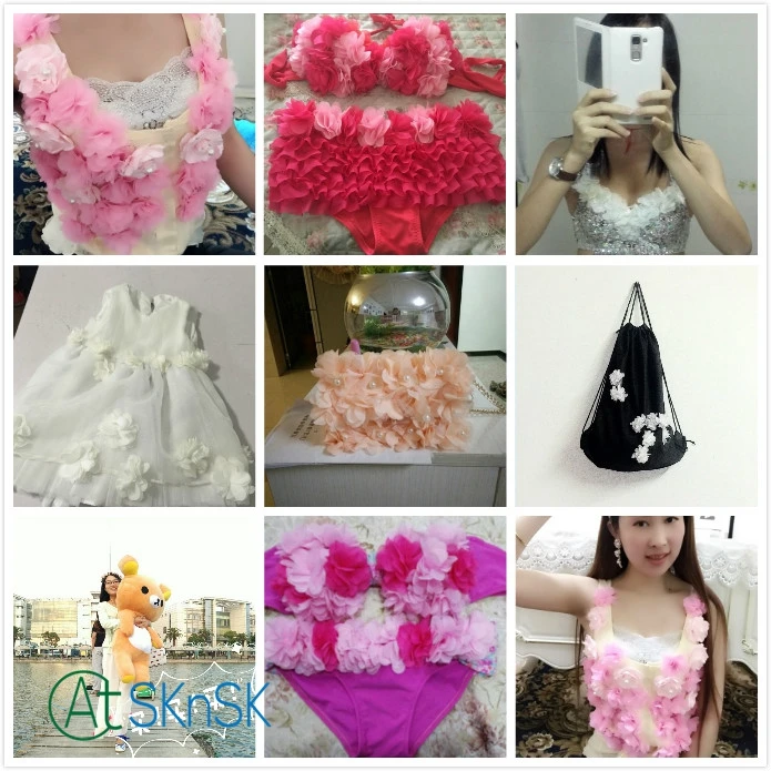 Лидер продаж 10 ярдов/партия разноцветная шифоновая Цветочная кружевная ткань 3D с