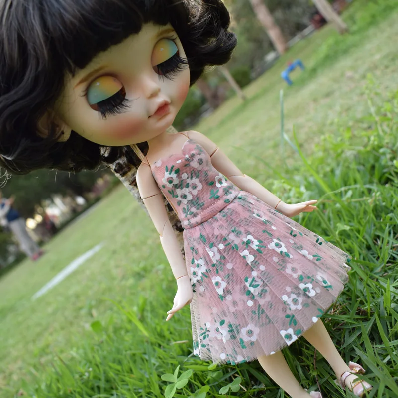 1 шт. красивое платье с цветочным рисунком для Blyth 1/6 аксессуары для кукольной одежды