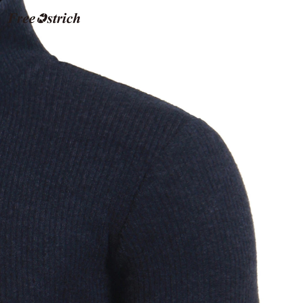 Свободный Вязаный мужской свитер с рисунком страуса модный Повседневный высоким