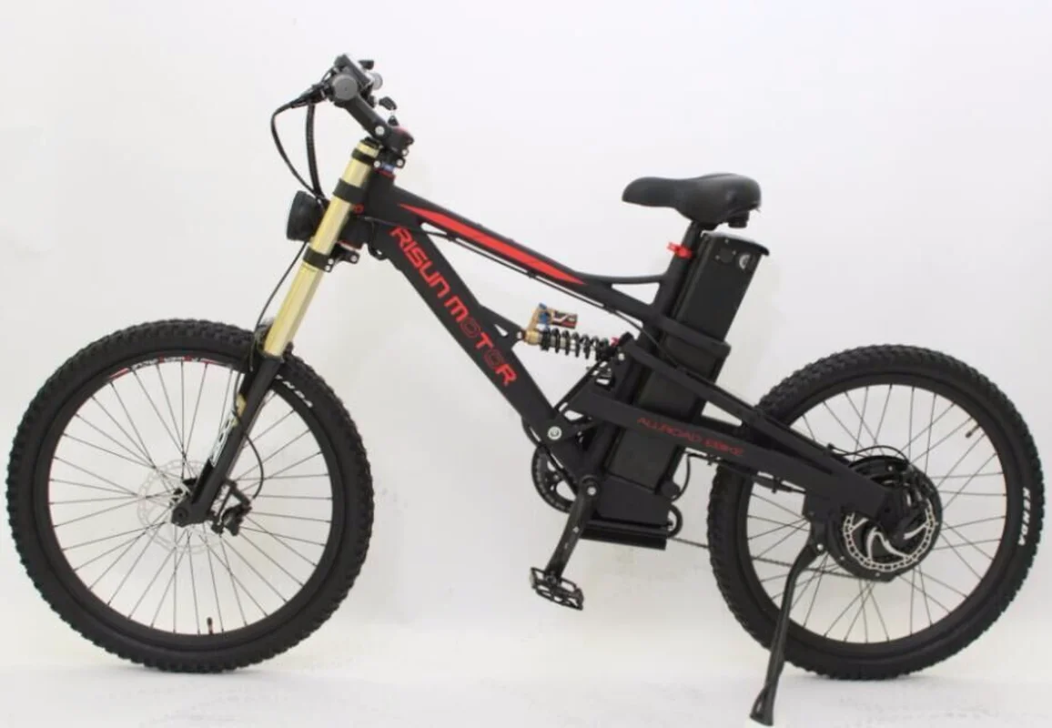 Risunmotor Black 48V 1500W Mustang Mountain Ebike+48V18Ah Li-ion Battery Ebike | Спорт и развлечения