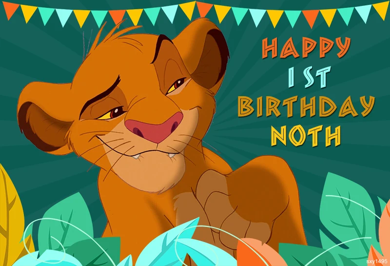 sxy1495 Forest Jungle Photography Backdrop Lion King Boys Birthday Party Backgrounds For Photo Studio 7x5FT Vinyl Photobooth