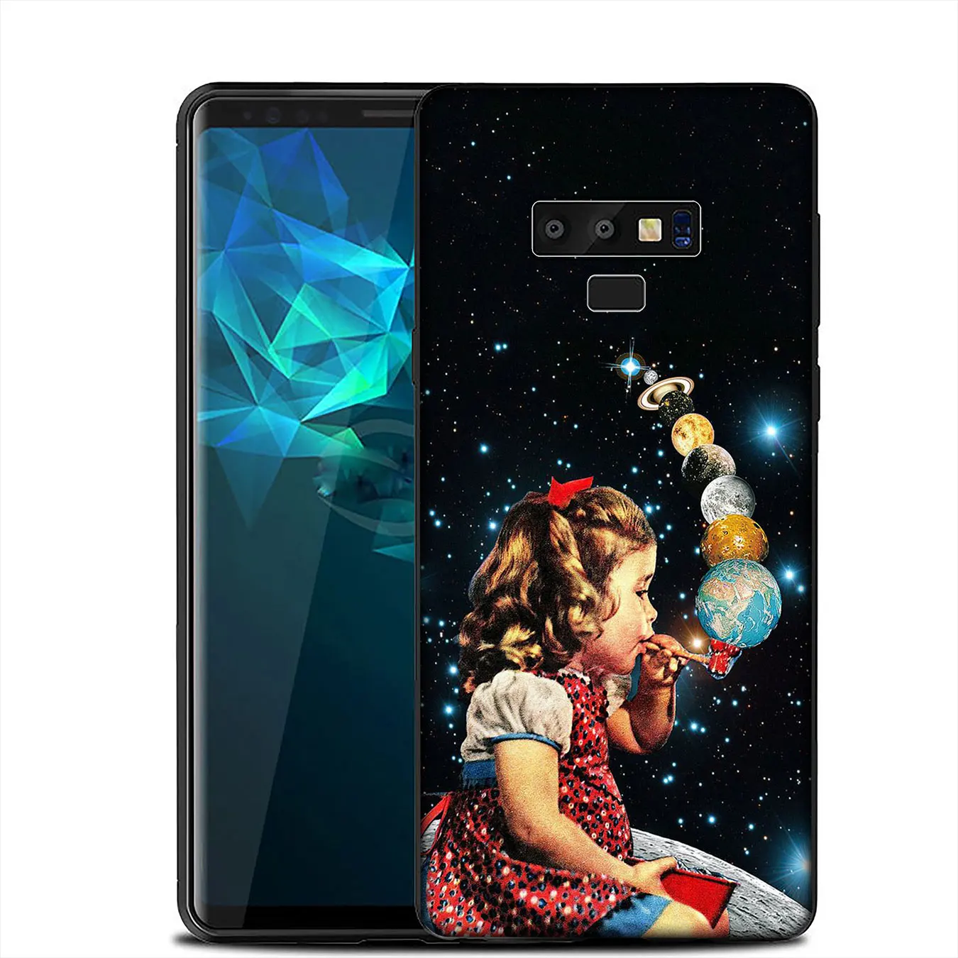 IYICAO Trippy wall art Alien astronaut Soft Case for Samsung Galaxy A6 A9 A8 A7 2018 A3 A5 2016 2017 Note 9 8 10 Plus Lite |