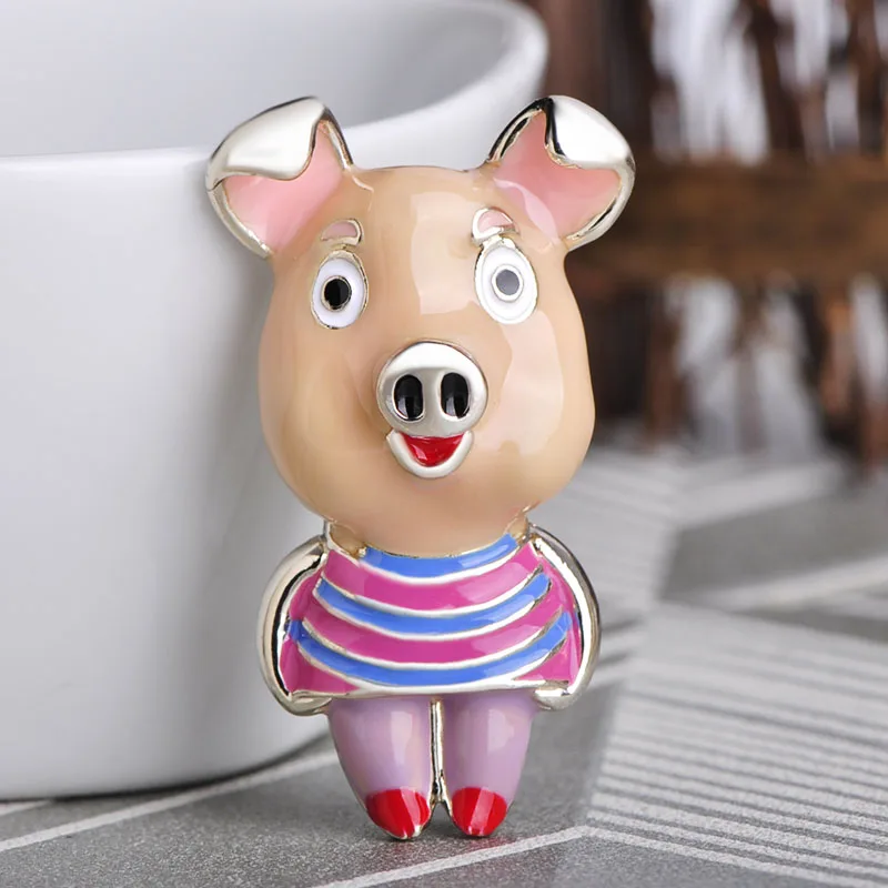 Funmor симпатичная брошь в виде поросенка эмалированные Заколки для женщин и детей