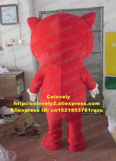 Tricky Red Fox Mascot Costume Cartoon Character Mascotte Adult Fancy Dress Cream-coloured Gloves Round Stoamch ZZ217 Free Ship |