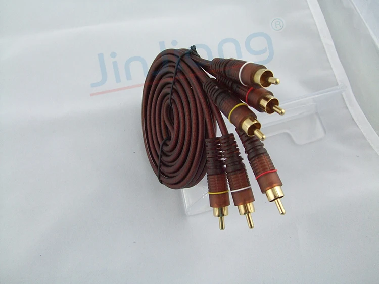 Бесплатная доставка Позолоченные 3RCA лотоса линия аудио и видео линии