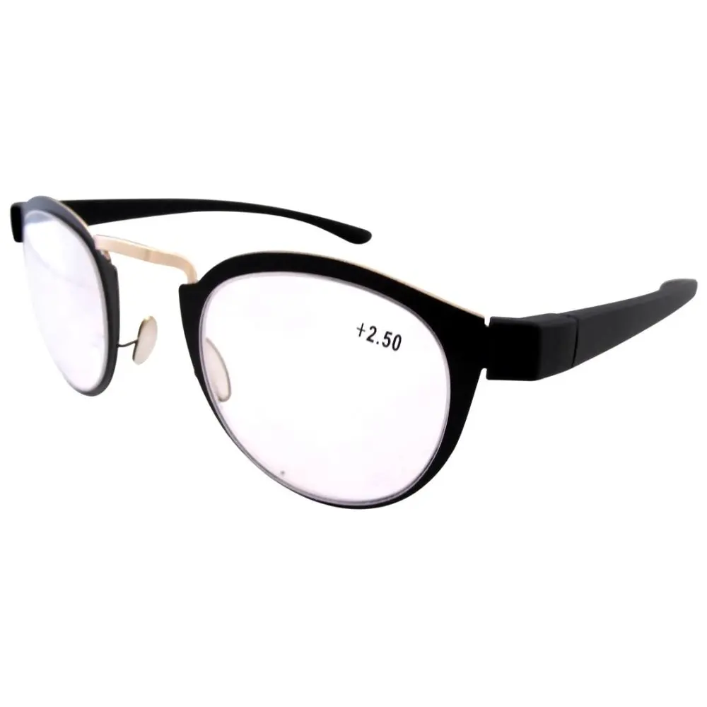 R11042 черный/золото Нержавеющая сталь рамка обод Пластик руки ретро очки для