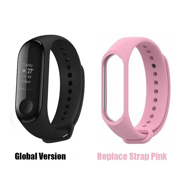Global..Pink..Strap Xiaomi mi Band 3 mi band 3 умный Браслет многоязычный 50 м водонепроницаемый браслет пульсометр фитнес распродажа - Цвет: Global..Pink..Strap