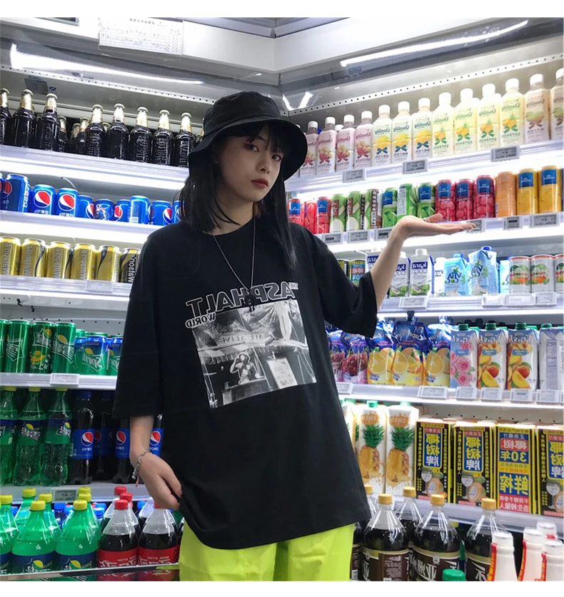 Harajuku футболки женские Простые Топы с буквенным принтом Корейская летняя футболка хип-хоп Уличная одежда для отдыха универсальные футболки с коротким рукавом