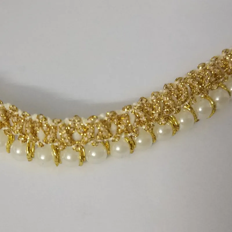 Отделка из жемчуга и белого золота 15 мм отделка бисера кружевной ленты