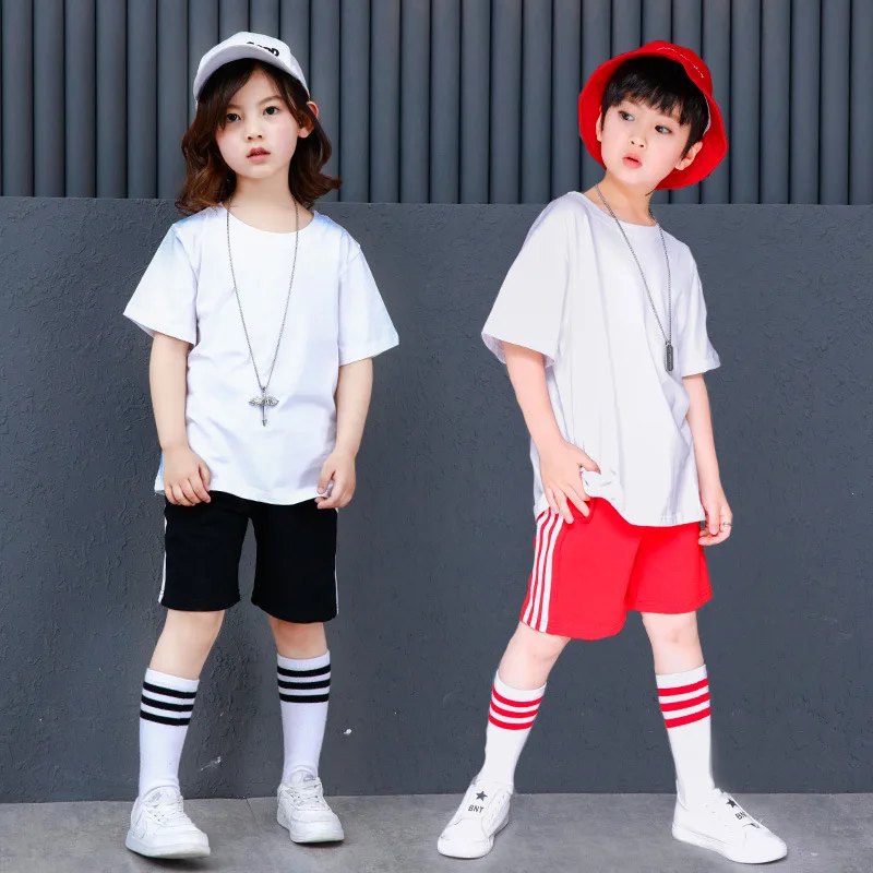 Fashion Children Jazz Dance Clothing Girls Boys Street Simple Style Hip Hop Costumes Performance Stage Outfits |