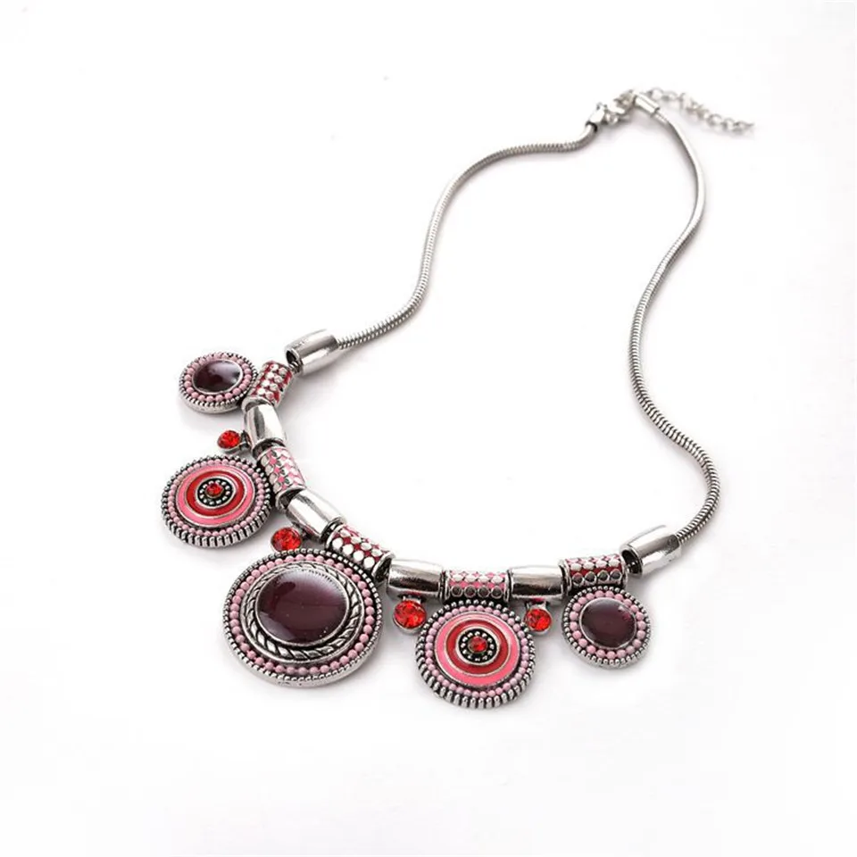 Женское Ожерелье в стиле ретро ожерелье из металла с круглой подвеской богемном