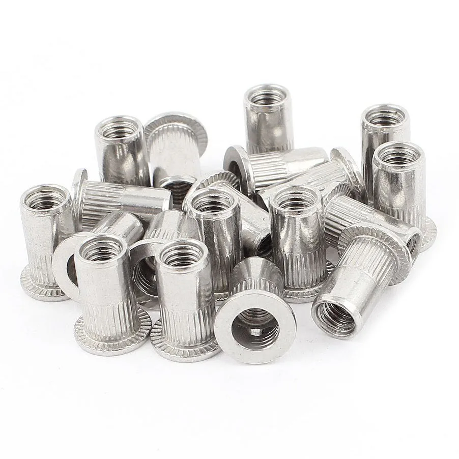 20 шт. 304 нержавеющая сталь заклепки гайка Rivnut вставка Nutsert m5x13мм|steel rivet nut|rivet nutstainless